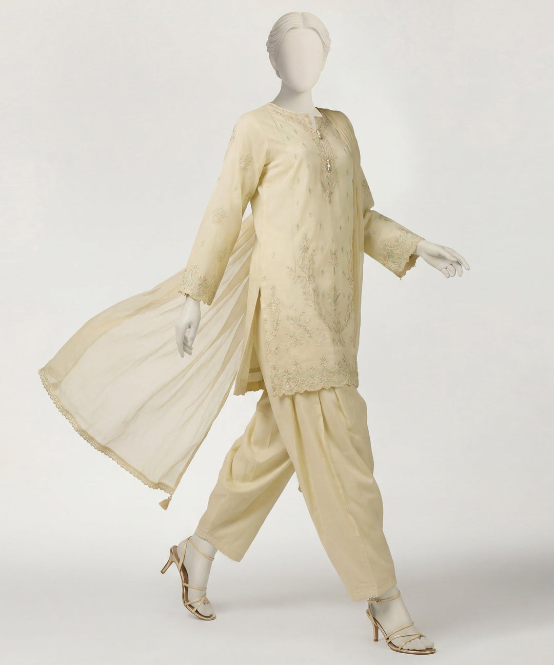 Lawn Yellow Stitched Suit - J. Junaid Jamshed
