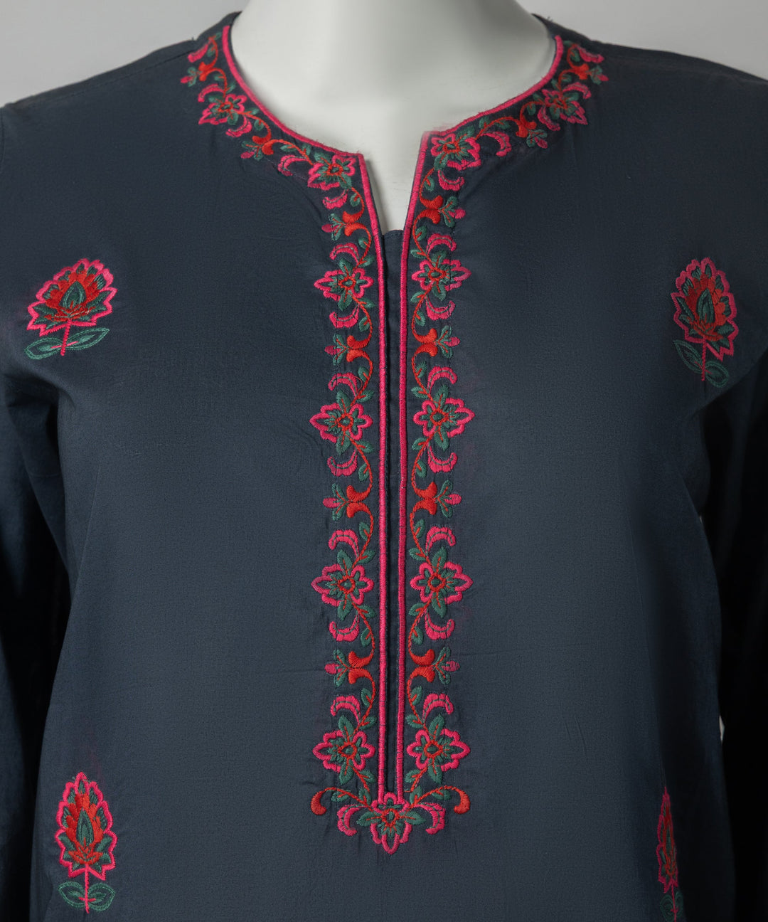 Jacquard Dark Blue Stitched Suit - J. Junaid Jamshed