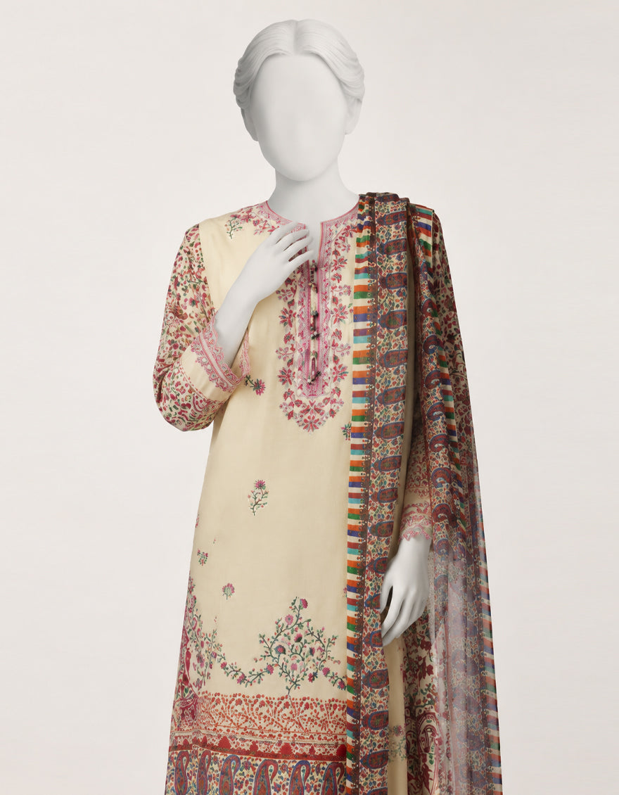 Cotton Viscose Green Stitched Suit - J. Junaid Jamshed