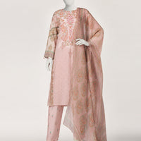 Cotton Viscose Light Pink Stitched Suit - J. Junaid Jamshed