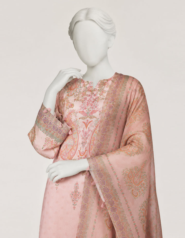 Cotton Viscose Light Pink Stitched Suit - J. Junaid Jamshed