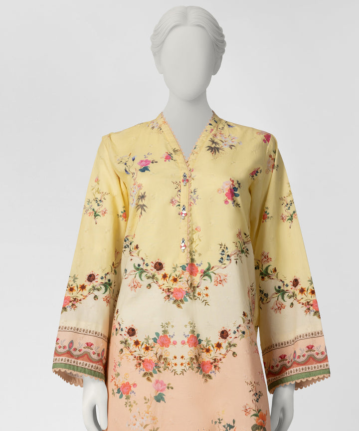 Dooriya Yellow Stitched Suit - J. Junaid Jamshed