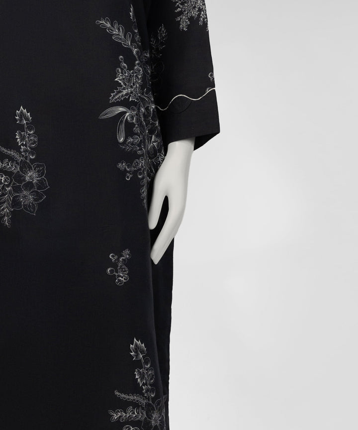 Cotton Viscose Black Stitched Suit - J. Junaid Jamshed