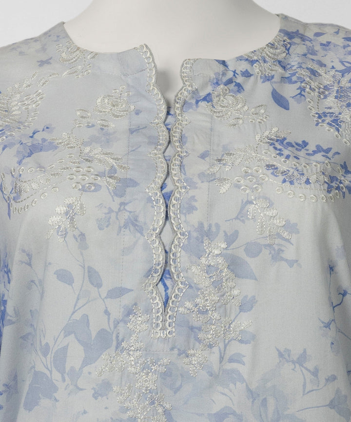 Cotton Viscose Light Blue Stitched Suit - J. Junaid Jamshed