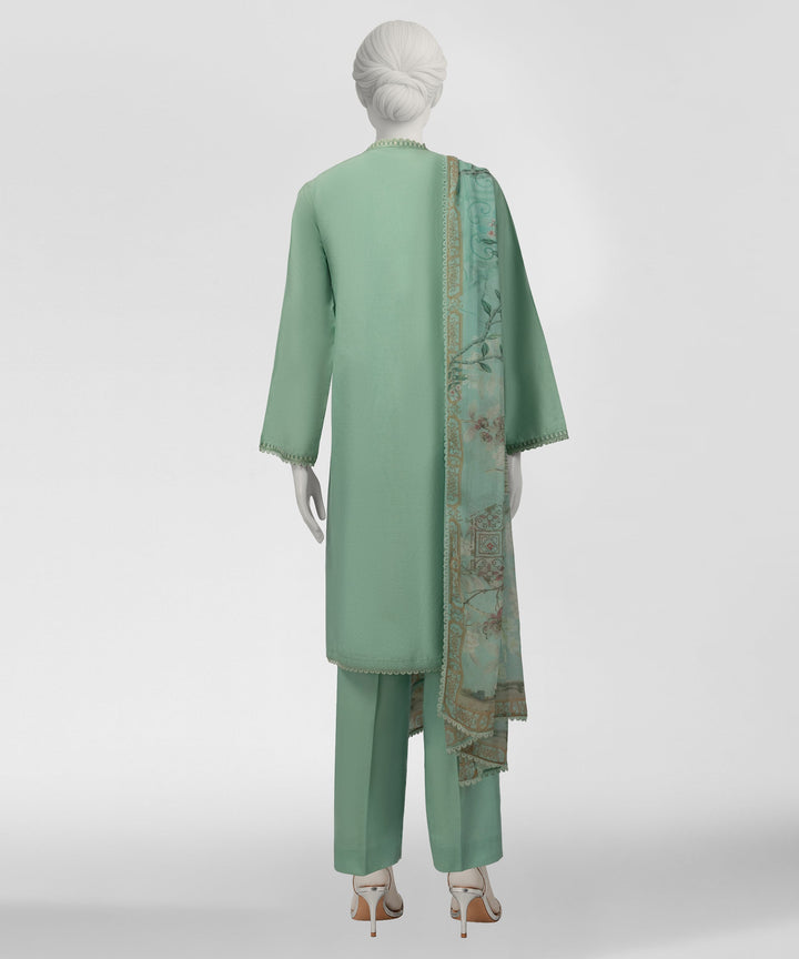 Liminal Sea Green Stitched Suit - J. Junaid Jamshed