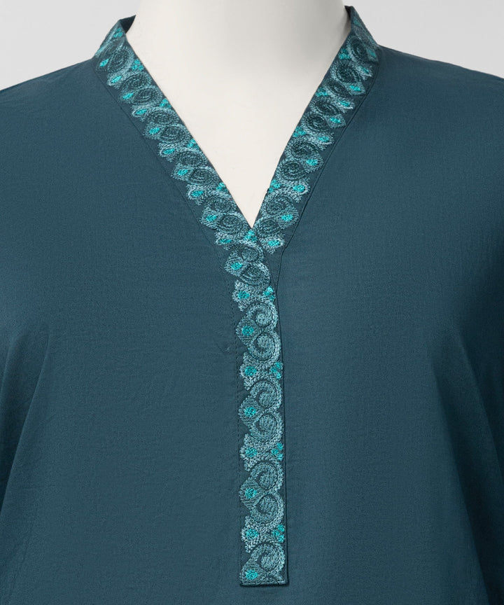 Liminal Teal Stitched Suit - J. Junaid Jamshed