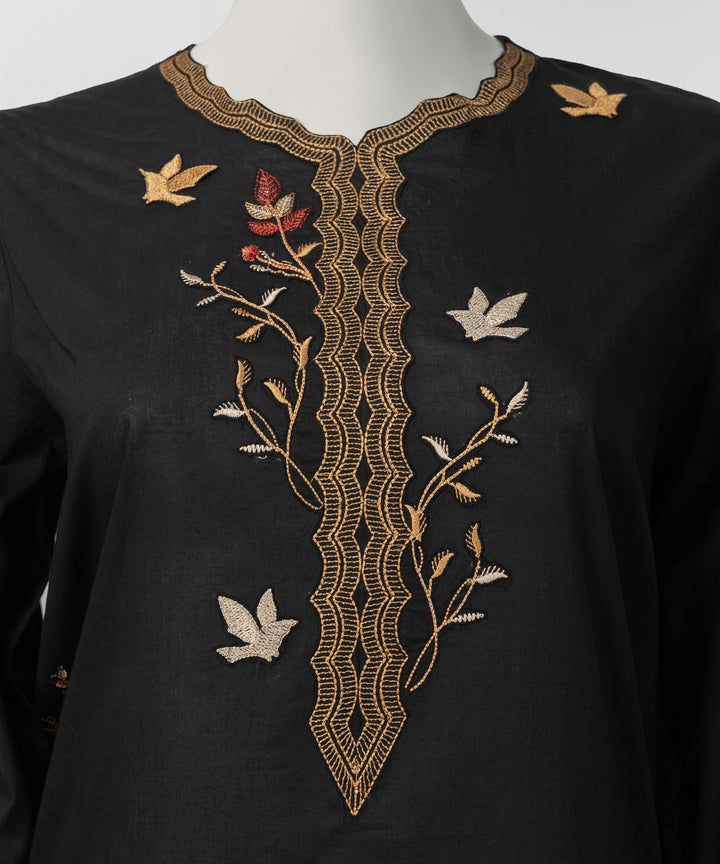 Liminal Black Stitched Suit - J. Junaid Jamshed