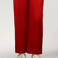 Lawn Red Trouser - J. Junaid Jamshed