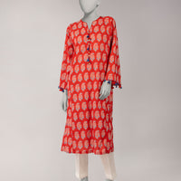 Lawn Red Unstitched Suit - J. Junaid Jamshed