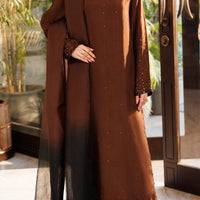 Silk Brown Stitched Suit - Almirah