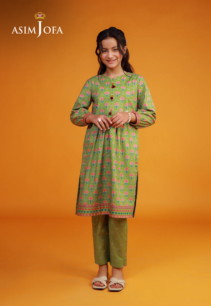 Cambric Green Stitched Suit - Asim Jofa