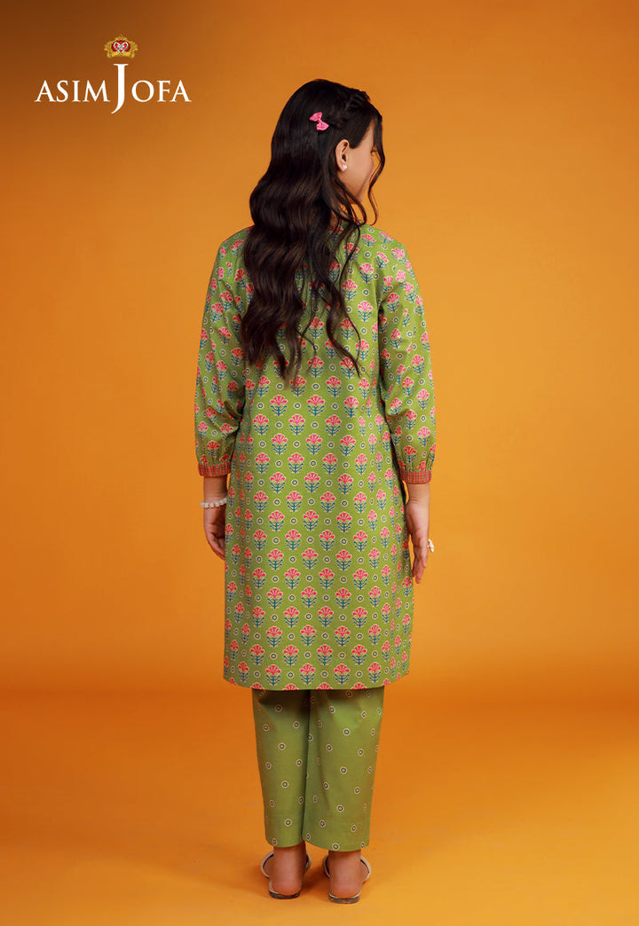 Cambric Green Stitched Suit - Asim Jofa