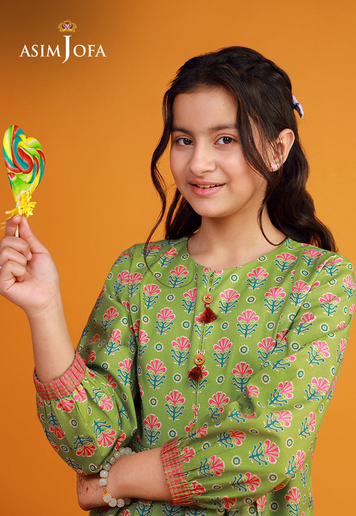 Cambric Green Stitched Suit - Asim Jofa