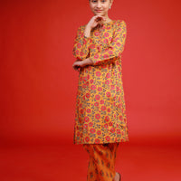 Cambric Orange Stitched Suit - Asim Jofa