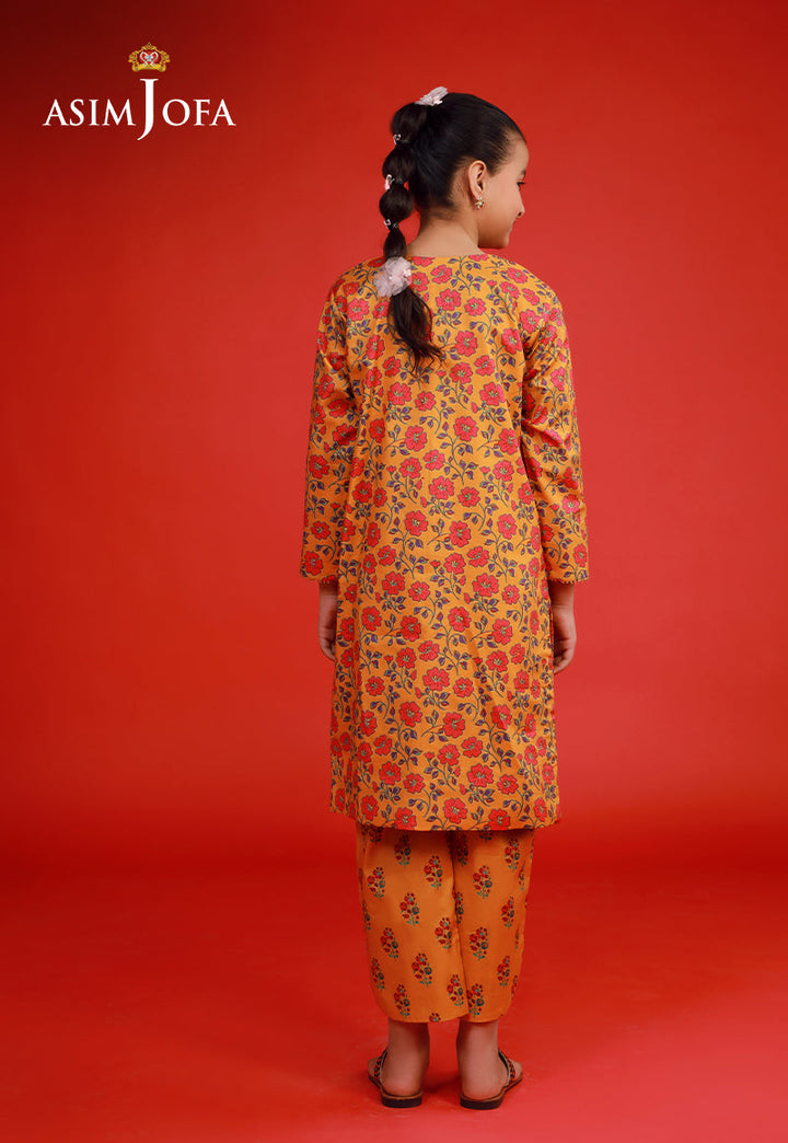 Cambric Orange Stitched Suit - Asim Jofa
