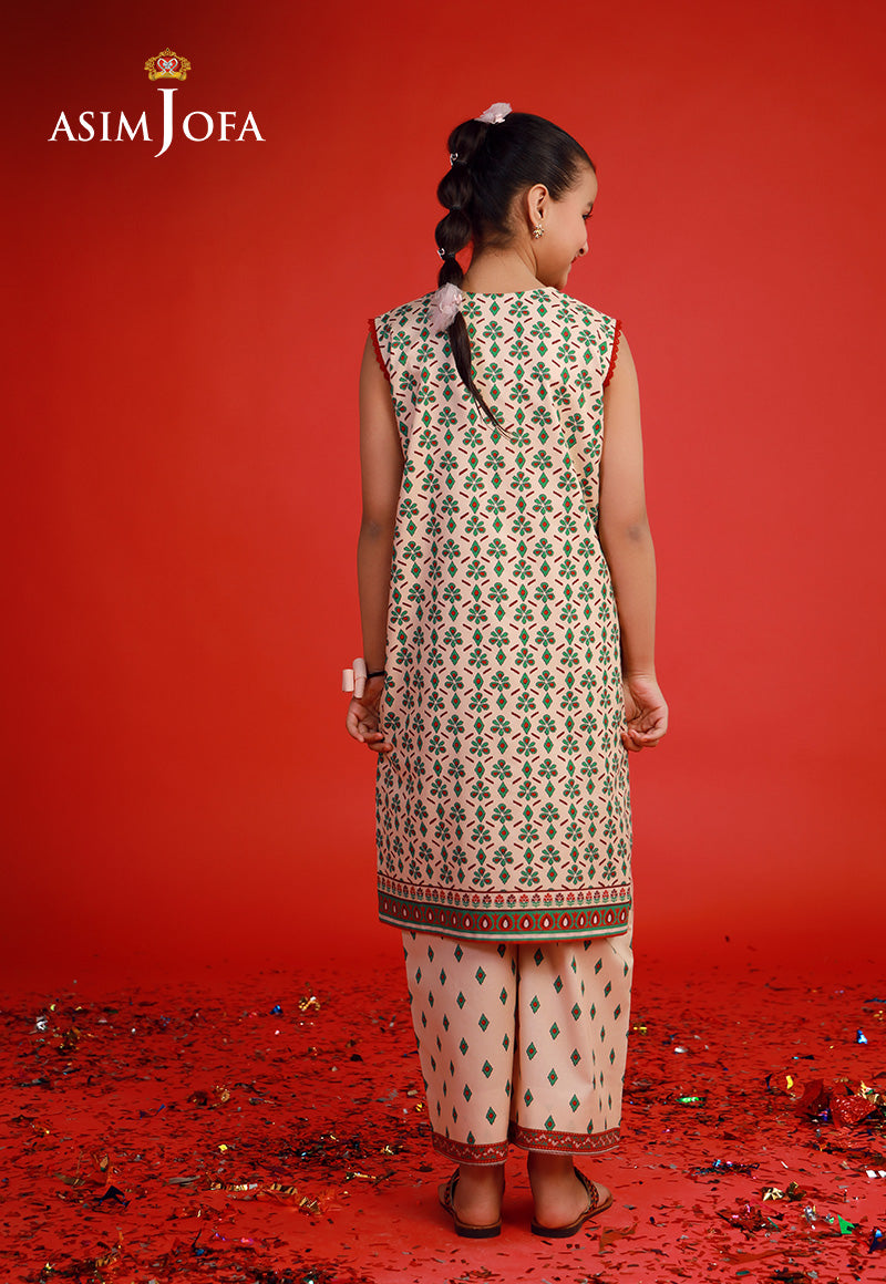 Cambric Beige Stitched Suit - Asim Jofa