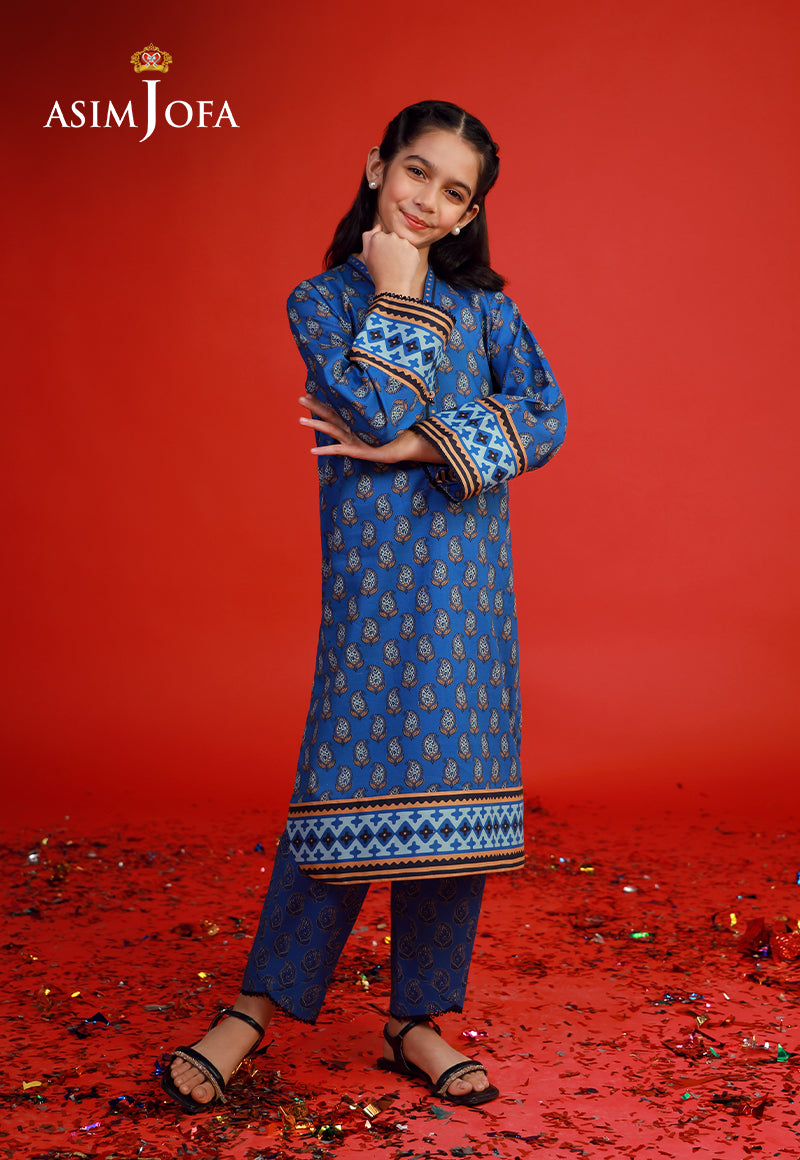 Cambric Blue Stitched Suit - Asim Jofa