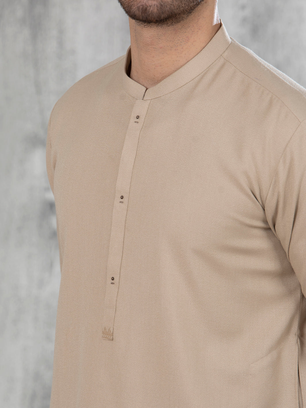 Polyester Viscose Beige Shalwar Kameez - Almirah