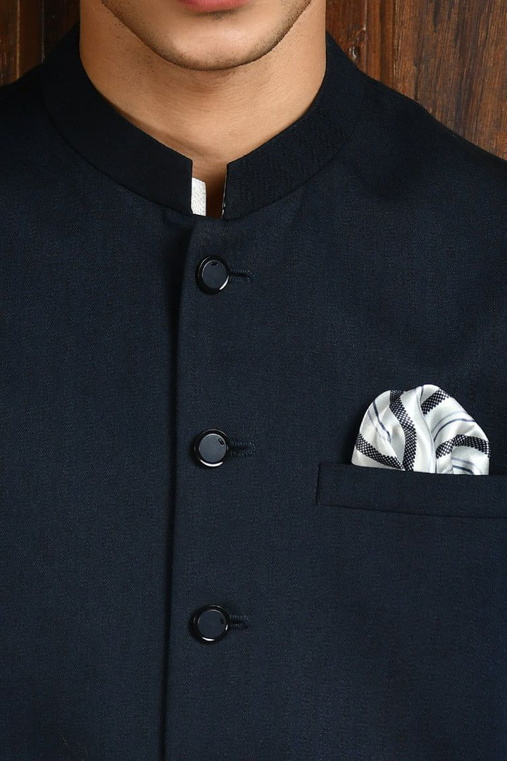 Suiting Blue Waistcoat - J. Junaid Jamshed