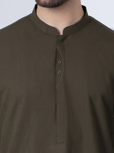 Polyester Dark Green Shalwar Kameez - Almirah