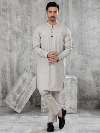 Polyester Beige Shalwar Kameez - Almirah