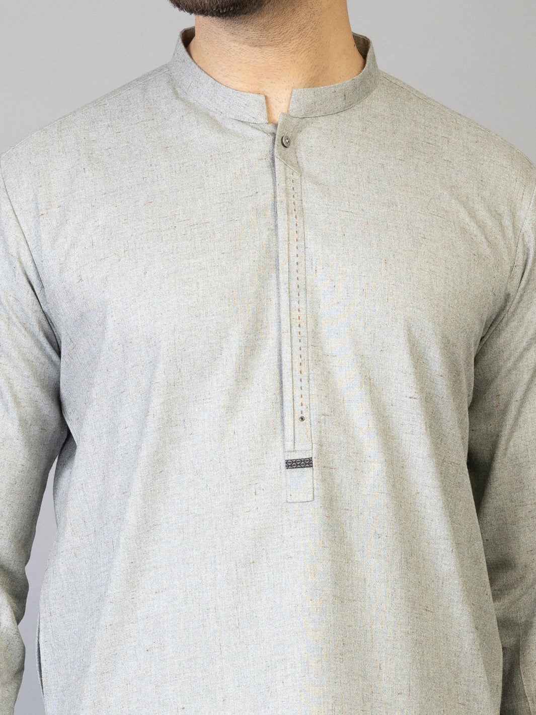 Polyester Viscose Grey Shalwar Kameez - Almirah