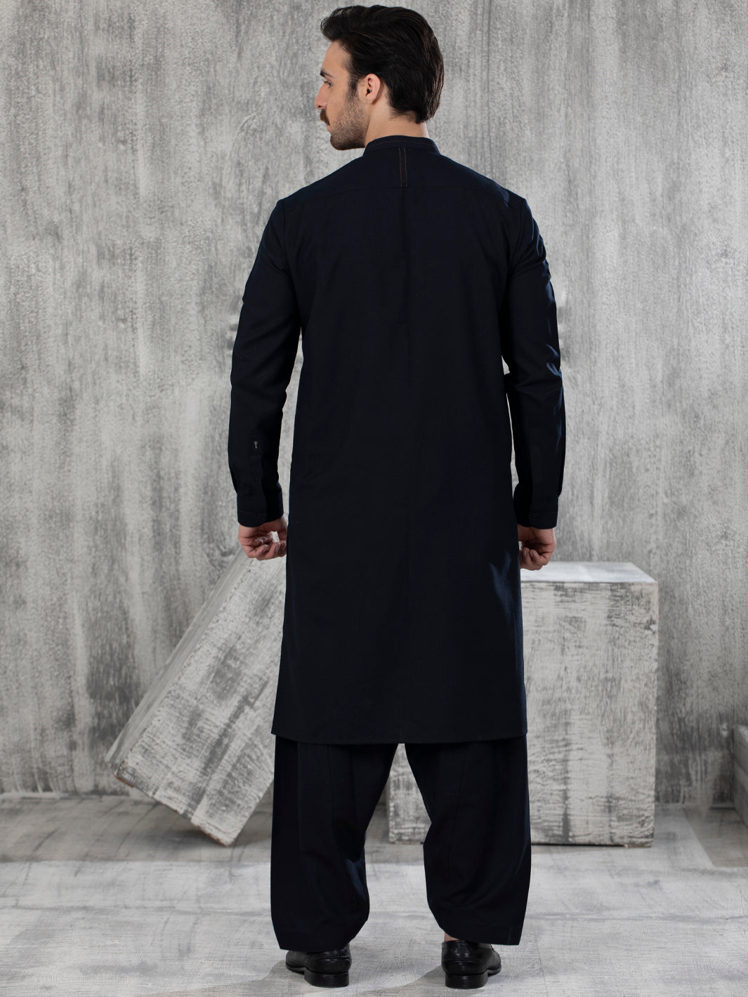 Dobby Purple Stitched Suit - Almirah