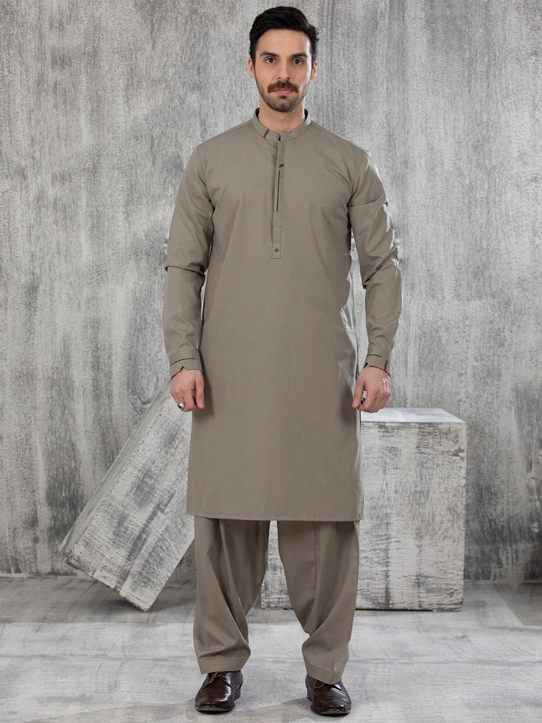 Polyester Viscose Green Shalwar Kameez - Almirah