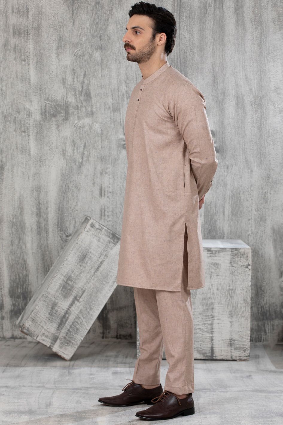Polyester Peach Shalwar Kameez - Almirah