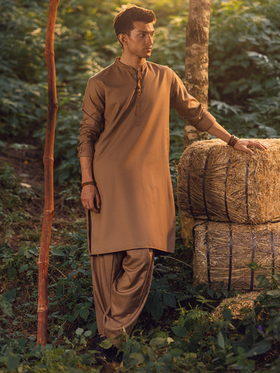 Blended Brown Shalwar Kameez - Almirah