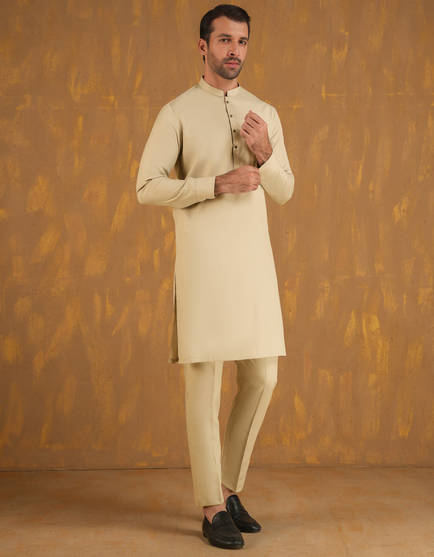 Blended White Unstitched Suit - J. Junaid Jamshed