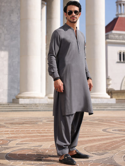 Blended Light Grey Shalwar Kameez - Almirah