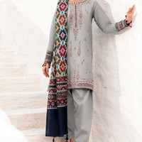 Lawn Grey Stitched Suit - Jazmin