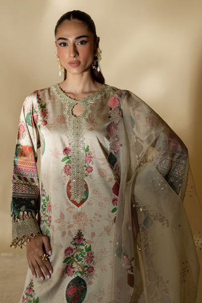 Silk Beige Stitched Suit - Nureh