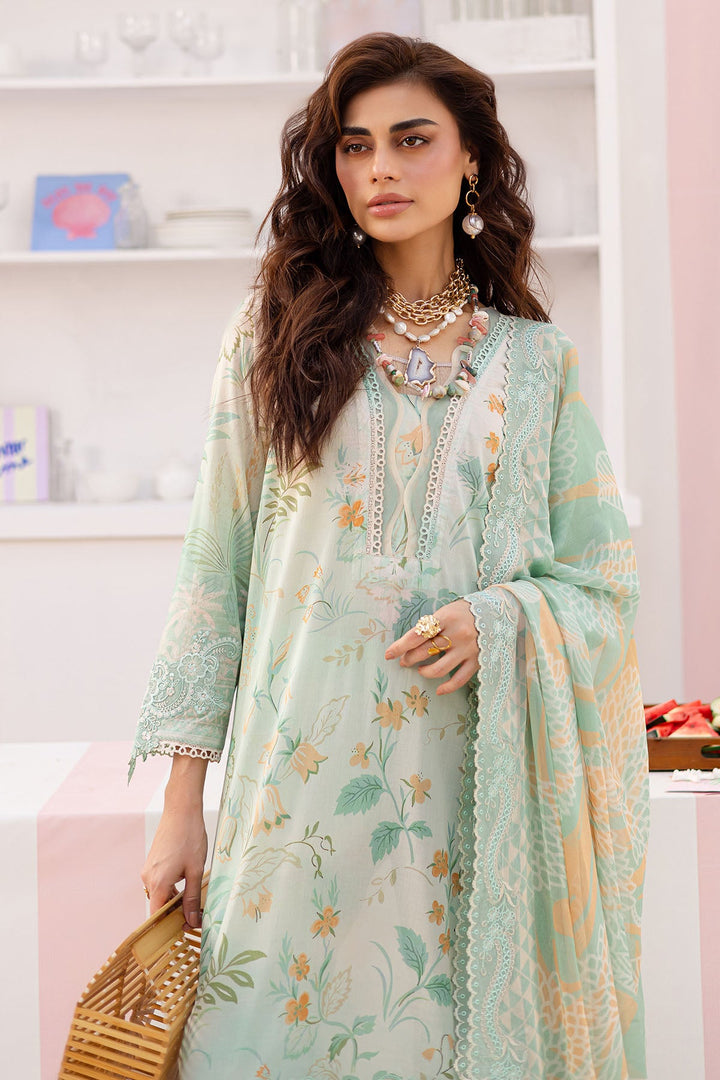 Lawn Pista Stitched Suit - Nureh Gardenia