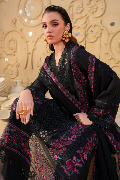 Embroidered Karandi Black Stitched Suit - Nureh