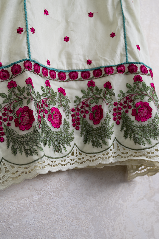 Ivory Stitched Suit - Sapphire