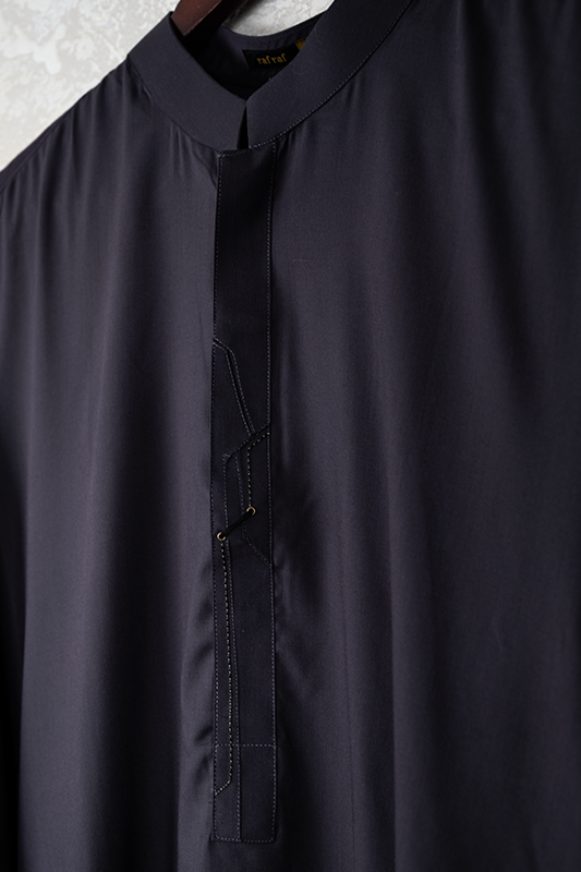 Plain Dark Grey Kameez Shalwar - Raf Raf