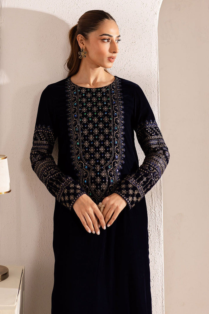 Velvet Purple Stitched Suit - Nureh