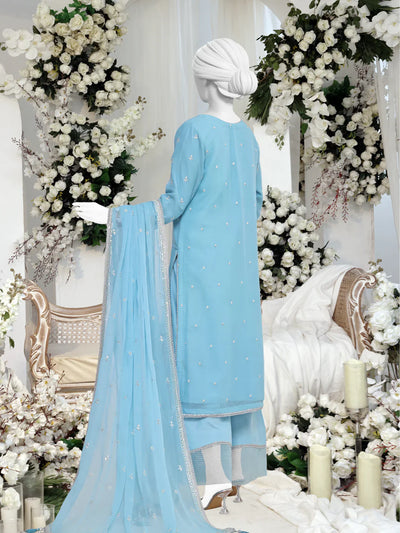 Chiffon Blue Stitched Suit - Panjnad by J. Junaid Jamshed