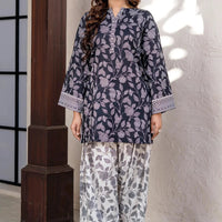 Printed Lawn Black & White Stitched Suit - Khas