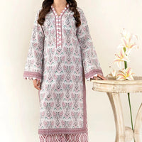Printed Lawn Pale Slate Stitched Suit - Khas