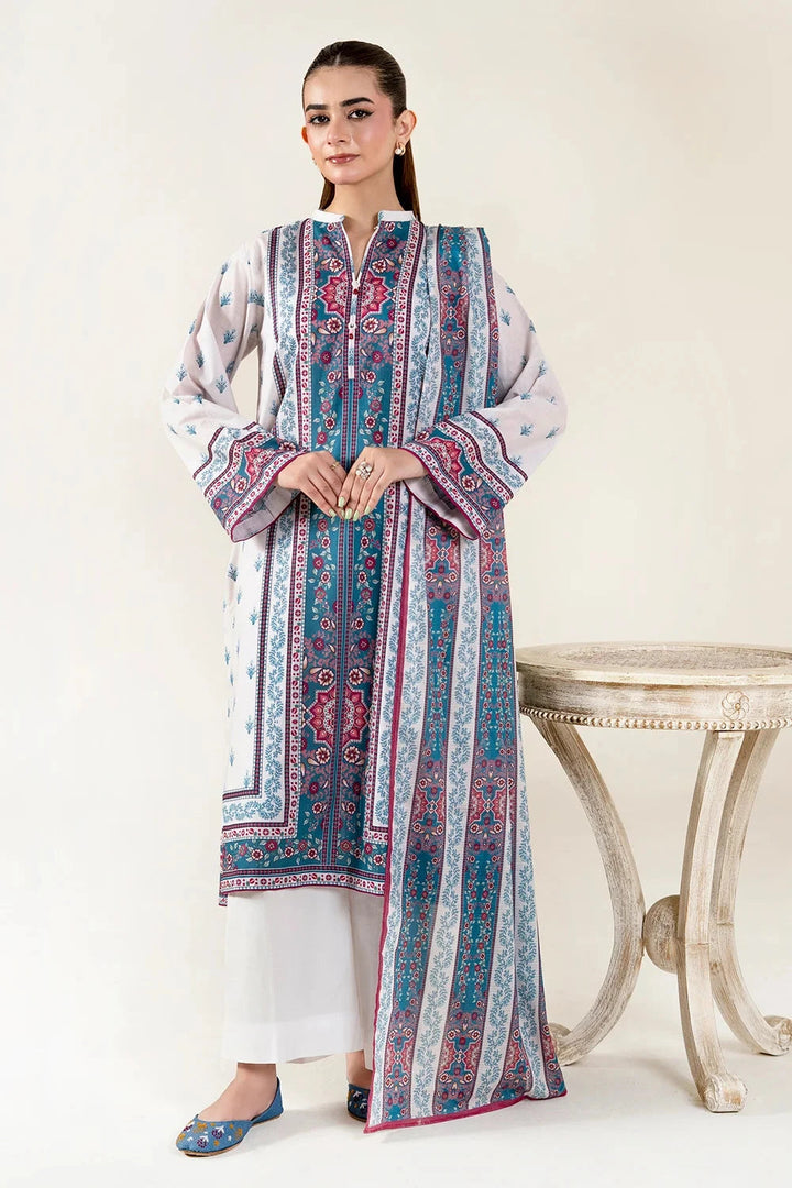Printed Lawn Off White Stitched Suit - Khas
