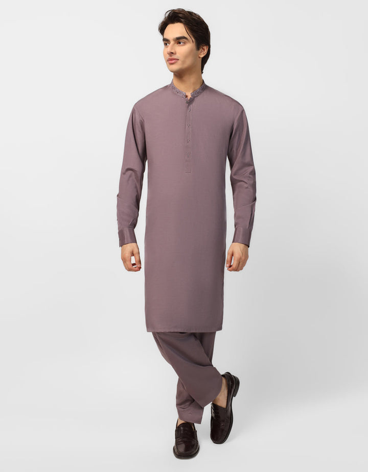 Blended Mauve Shalwar Kameez - J. Junaid Jamshed