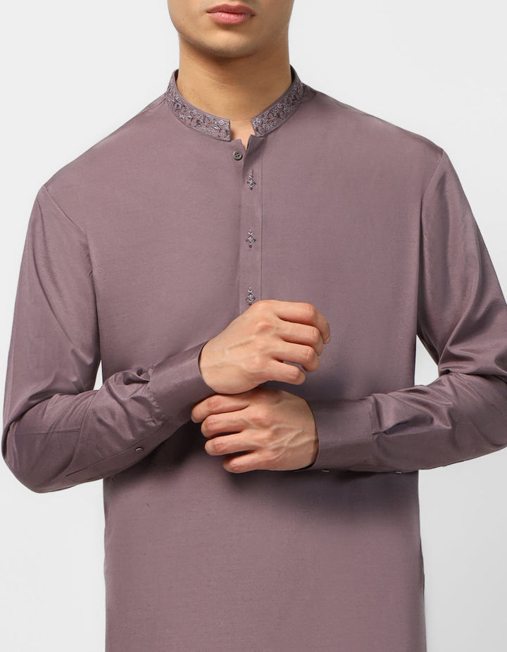 Blended Mauve Shalwar Kameez - J. Junaid Jamshed