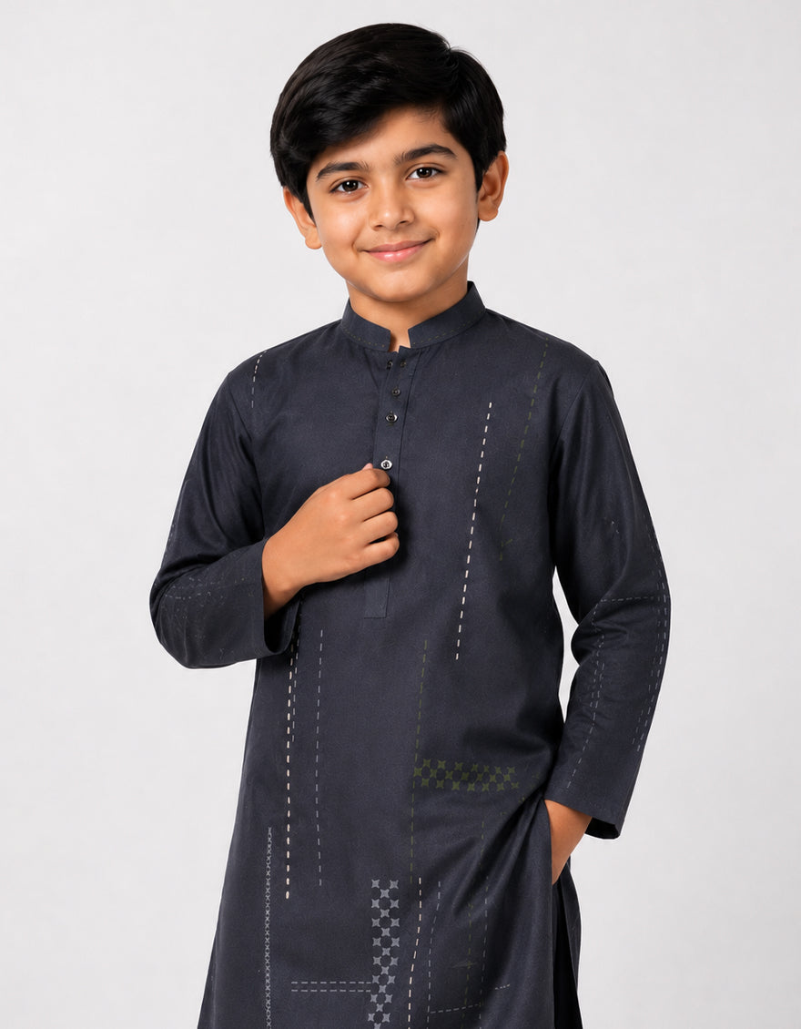 Blended Charcoal Shalwar Kameez - J. Junaid Jamshed