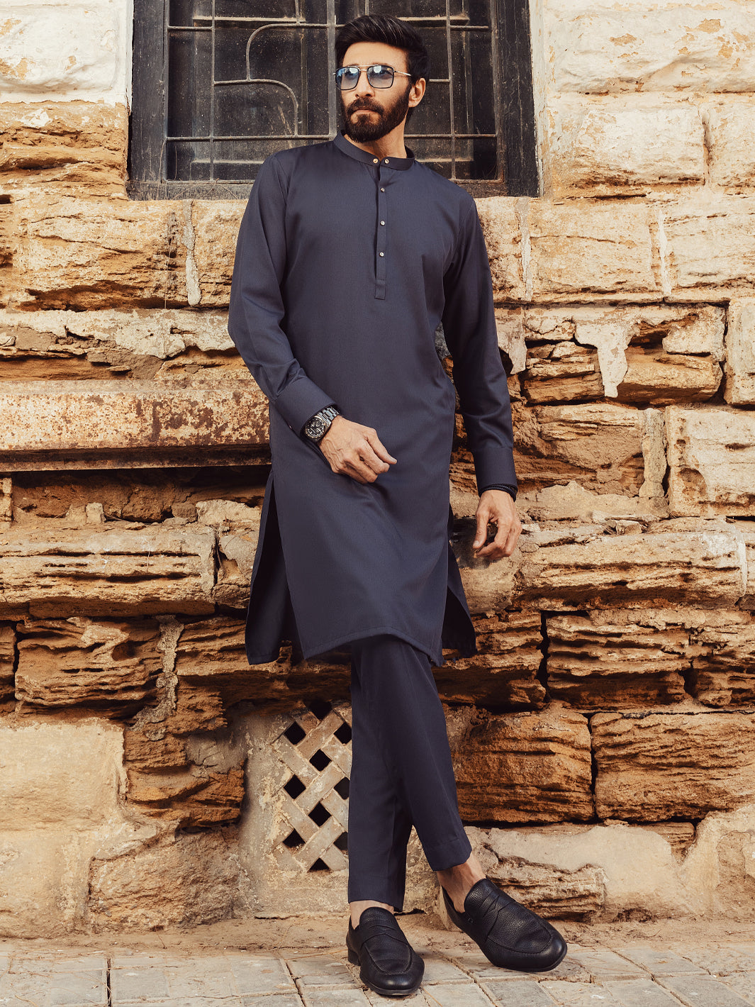 Blended Grey Kurta Trouser - J. Junaid Jamshed