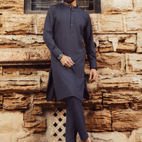 Blended Grey Kurta Trouser - J. Junaid Jamshed