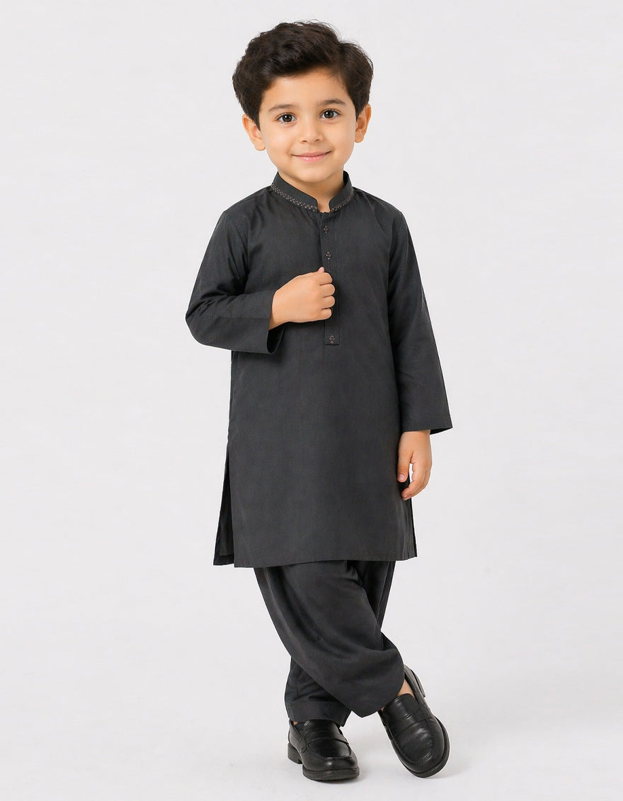 Blended Grey Shalwar Kameez - J. Junaid Jamshed