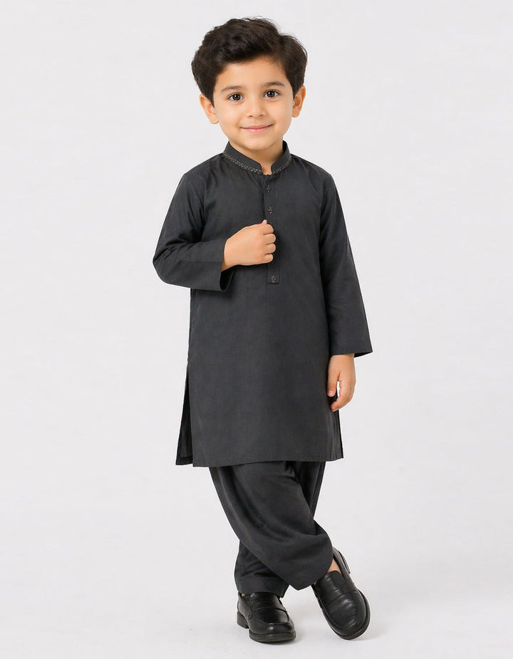 Blended Grey Shalwar Kameez - J. Junaid Jamshed